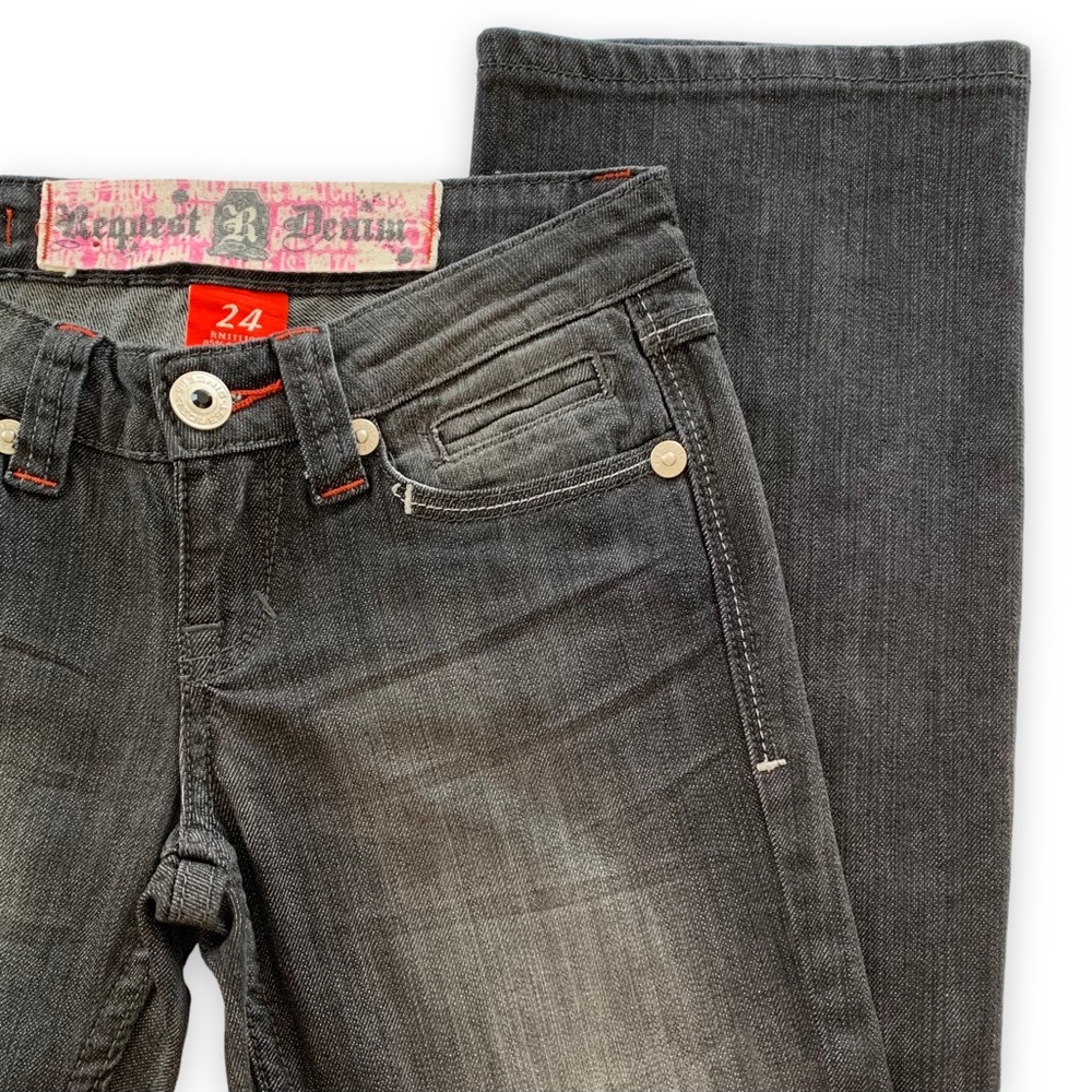 Request Denim | NWOT Bootcut Jeans Faded Black Wash Size 24 - Picture 5 of 15